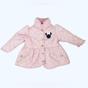Disney Junior Minnie Kids Light Pink Quilted Jacket Size 2T, winter, Fall